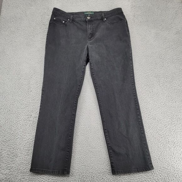 Polo Ralph Lauren Denim - Lauren Jeans Co. Ralph Lauren Jeans Womens 16W Black‎ Denim Classic Straight